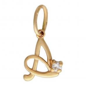Золотая подвеска буква А ТД Эстет с фианитом 01П11016SA фото