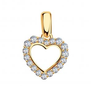 Золотая подвеска ТД Эстет с фианитом 01П113870 фото