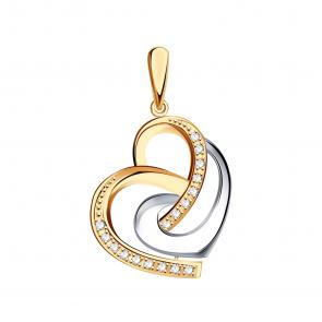 Золотая подвеска ТД Эстет с фианитом 01П161486 фото