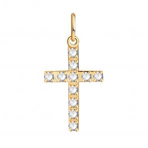 Золотая подвеска ТД Эстет с фианитом 01Р110447 фото