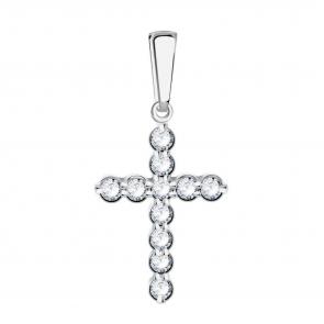 Подвеска из белого золота ТД Эстет с фианитом 01Р120780 фото