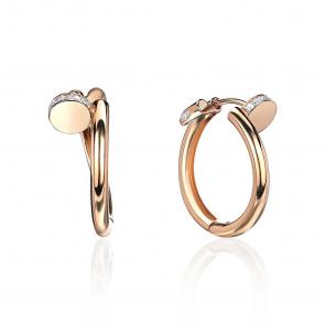 Золотые серьги ТД Эстет с фианитом 01С1114116SР фото