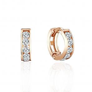 Одиночная серьга из золота ТД Эстет с фианитом 01С1115113S фото