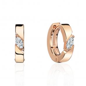 Золотые серьги ТД Эстет с фианитом 01С1115674 фото