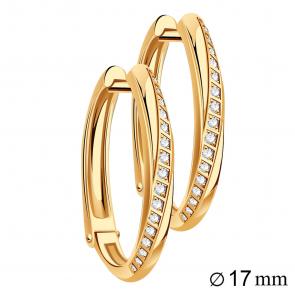 Золотые серьги ТД Эстет с фианитом 01С115657 фото