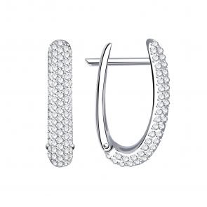 Серьги из белого золота ТД Эстет с фианитом 01С125351 фото