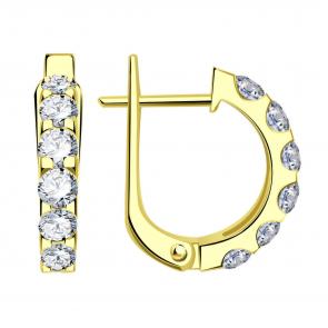 Серьги из лимонного золота ТД Эстет с фианитом 01С1313917 фото