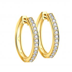 Серьги из лимонного золота ТД Эстет с фианитом 01С1313918 фото