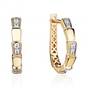 Серьги из лимонного золота ТД Эстет с фианитом 01С1315189 фото