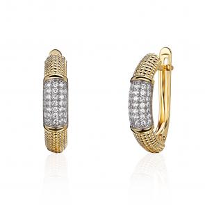 Серьги из лимонного золота ТД Эстет с фианитом 01С1315390Р фото