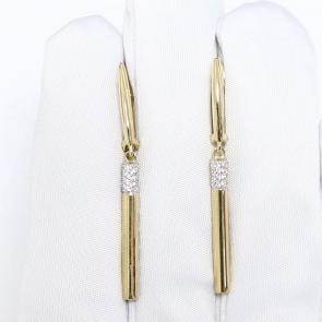 Серьги из лимонного золота ТД Эстет с фианитом 01С1315651Р фото