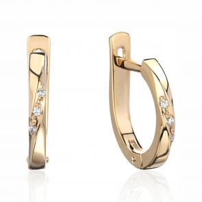 Серьги из лимонного золота ТД Эстет с фианитом 01С137307 фото