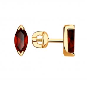 Золотые серьги ТД Эстет с гранатом 01С3113961-3 фото