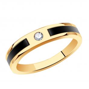 Золотое кольцо ТД Эстет с фианитом и агатом 01Т412131-1 фото