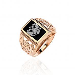 Золотое кольцо ТД Эстет с агатом 01Т4611718-1 фото