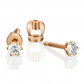 Золотые серьги Platina с бриллиантом 02-0183-00-101-1110-30 фото