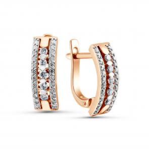Золотые серьги ERA Jewellery с бриллиантом 02-02195-01-001-01-01 фото