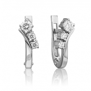 Серьги из белого золота Platina с бриллиантом 02-0236-00-101-1120-30 фото