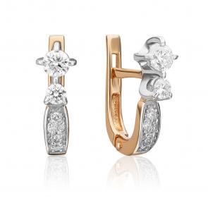 Серьги из комбинированного золота Platina с фианитом 02-0237-00-501-1111-38 фото