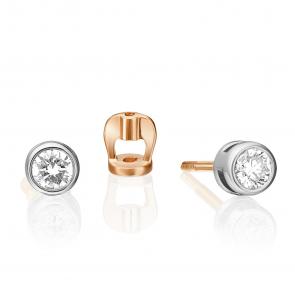 Серьги из комбинированного золота Platina с фианитом 02-0255-00-501-1111-38 фото