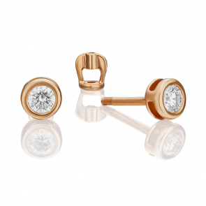 Золотые серьги Platina с бриллиантом 02-0261-00-101-1110-30 фото