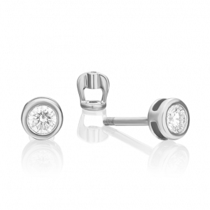 Серьги из белого золота Platina с бриллиантом 02-0262-00-101-1120-30 фото