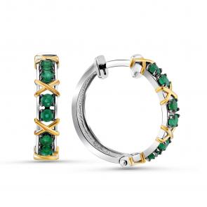 Серьги из белого золота ERA Jewellery с изумрудом 02-02658-03-003-01-20 фото