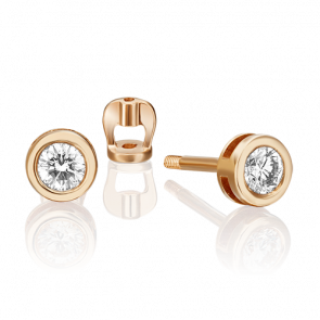 Золотые серьги Platina с бриллиантом 02-0279-00-101-1110-30 фото