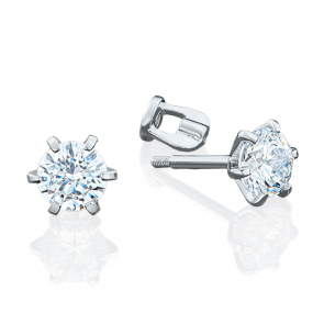 Серьги из белого золота Platina с фианитом 02-0294-00-501-1120-38 фото