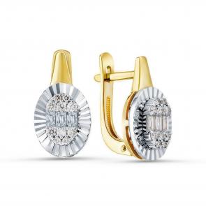 Серьги из лимонного золота ERA Jewellery с бриллиантом 02-02966-06-001-08-01 фото