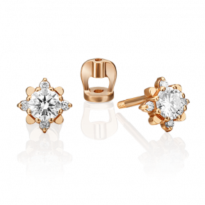 Золотые серьги Platina с бриллиантом 02-0297-00-101-1110-30 фото