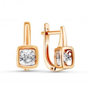 Золотые серьги ERA Jewellery с танцующим бриллиантом 02-02997-02-001-02-01 фото