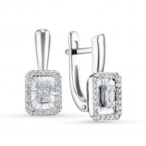 Серьги из белого золота ERA Jewellery с бриллиантом 02-03027-03-001-08-03 фото