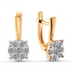 Золотые серьги ERA Jewellery с бриллиантом 02-03352-01-001-07-01 фото