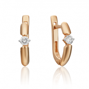 Золотые серьги Platina с бриллиантом 02-0437-00-101-1110-30 фото