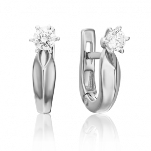 Серьги из белого золота Platina с бриллиантом 02-0477-00-101-1120-30 фото