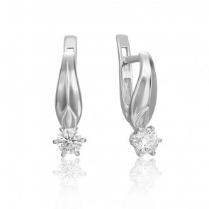 Серьги из белого золота Platina с бриллиантом 02-0483-00-101-1120-30 фото