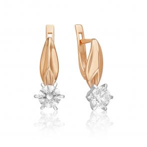 Серьги из комбинированного золота Platina с фианитом 02-0494-00-501-1111-38 фото
