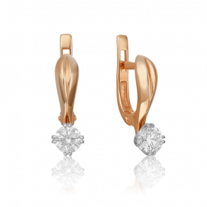Серьги из комбинированного золота Platina с бриллиантом 02-0512-00-101-1111-30 фото