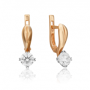 Серьги из комбинированного золота Platina с бриллиантом 02-0520-00-101-1111-30 фото