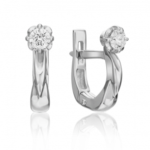 Серьги из белого золота Platina с бриллиантом 02-0527-00-101-1120-30 фото