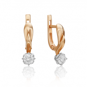 Серьги из комбинированного золота Platina с бриллиантом 02-0536-00-101-1111-30 фото