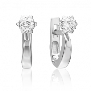 Серьги из белого золота Platina с бриллиантом 02-0579-00-101-1120-30 фото