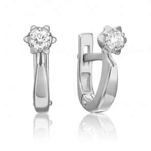 Серьги из белого золота Platina с бриллиантом 02-0581-00-101-1120-30 фото