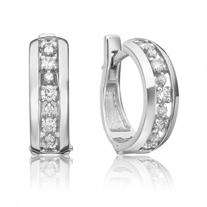 Серьги из белого золота Platina с бриллиантом 02-0613-00-101-1120-30 фото