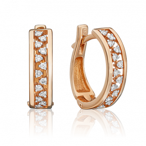 Золотые серьги Platina с бриллиантом 02-0618-00-101-1110-30 фото