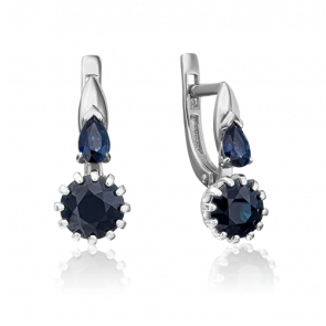 Серьги из белого золота Platina с сапфиром 02-0629-00-102-1120-30 фото