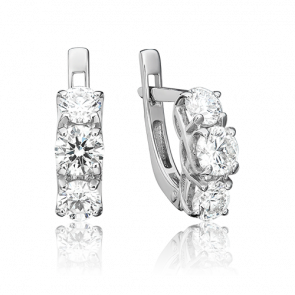 Серьги из белого золота Platina с бриллиантом 02-0662-00-101-1120-30 фото