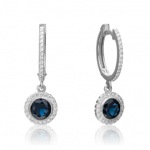 Серьги из белого золота Platina с бриллиантом и сапфиром 02-0700-00-105-1120-30 фото