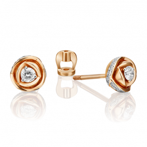 Золотые серьги Platina с бриллиантом 02-0731-00-101-1110-30 фото